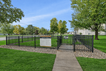 Bark park dog run with fenced enclosure